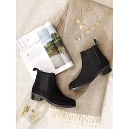 saint g SaintG Women Black Suede Leather Ankle Boots-picture-36