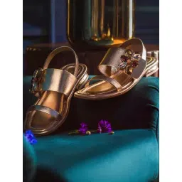 Saint G Women's Butterfly Trim Gold Sling Back Sandals-picture-37