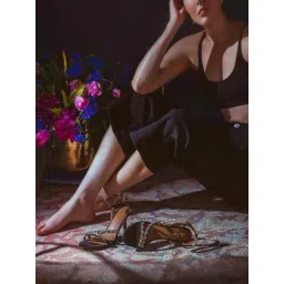 Saint G Women's Isla Black Ankle Strap Stilettos-picture-38