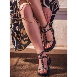 Saint G Women's Scarlett Black Ankle Strap Sandals-picture-29