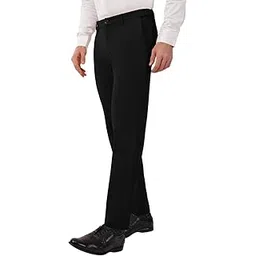 saintx Men's Premium 4-Way Comfort Stretch Formal Trousers | Smart Moisture Wicking Wrinkle Free Fabric | Smarter Techno Flex Expandable Waistband | Stylish Slim Fit | Daily Office Wear-picture-54