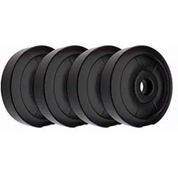 Saipro 10kg Black PVC Weight Plates (Pack of 4) image 1