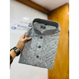 saisamarh Men Embroidered Cotton Blend Straight Kurta-picture-28