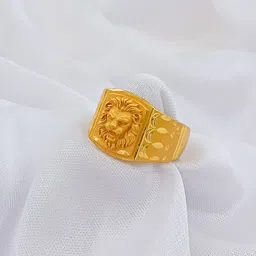 saizen Royal Roar Lion Face Gold-Plated Statement Ring for Men and Boys Stainless Steel Gold Plated Ring-picture-12