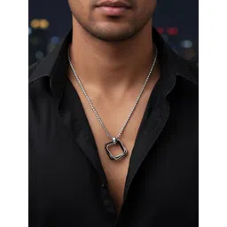 Saizen Silver-Plated Geometric Pendants with Chains-picture-23