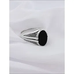 Saizen Silver Plated Onyx Stone Studded Finger Ring-picture-20