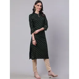 SAK JAIPUR Ethnic Motifs Printed Mandarin Collar Regular Kurta-picture-18