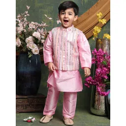 SAKA DESIGNS Boys Regular Sequinned Kurta with Pyjamas-picture-43