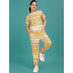 SAKARMAA Digital Women Printed Round Neck T-Shirt With Joggers Co-Ords-picture-36