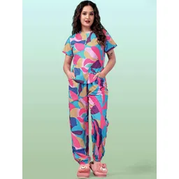 SAKARMAA Women Printed Cotton T-shirt & Pyjama Night Suit Set-picture-25