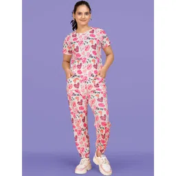 SAKARMAA Women Printed T-Shirt & Joggers Co-Ords-picture-24