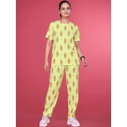 SAKARMAA Women Printed T-shirt & Trousers Co-Ord Set-picture-13