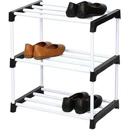 SaKLaK Multipurpose Plastic Rack, Heavy PVC Pipe Design for Compact Shoe Storage (3 Shelves, Small)-picture-17