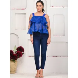 SALE MANTRA Striped Ruffles Cotton Top-picture-38