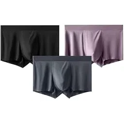 Salegod Men's Ultra-Comfort Ice Nylon Underwear | Moisture-Wicking, Breathable Boxers | Seamless Design | Multicolour-picture-34