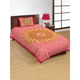 Salgia Red 144 TC Single Bedsheet with 1 Pillow Covers-picture-41