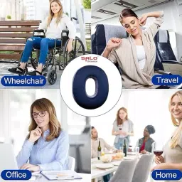 SALO ORTHOTICS Donut Coccyx Ring Cushion for Piles, Back Pain, Fistula, Chair & Car Seat or Multipurpose, Blue & Gray 422 image 3