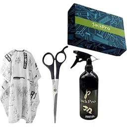 Salon/Barber Accessories; All Purpose Spray Bottles, Sharp Stainless Steel Professional Scissors for Hair Cutting & Haircut Capes/Aprons Combo for home/Saloon Use (Free, 3)-picture-17