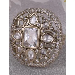 SALONI FASHION JEWELLERY Gold-Plated Adjustable Ring-picture-40