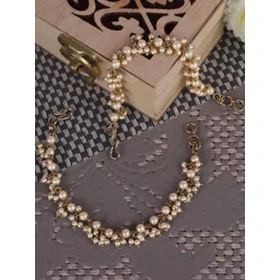 SALONI FASHION JEWELLERY Gold-Plated Brass Pearls Ear Cuff-picture-24