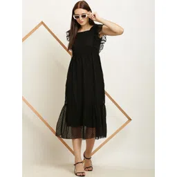 SALONI STYLE Flutter Sleeve Fit & Flare Midi Dress-picture-10