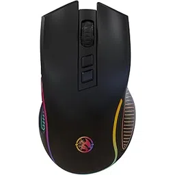 Salpido SG-M350 Dual Mode Gaming Mouse 2.4G Wireless and Bluetooth, 7 Programmable Buttons, 4 Level DPI Range, RGB Lights, Huano Switch, 10G Acceleration, 700mAh Rechargeable Battery (Black Matte UV)-image-0