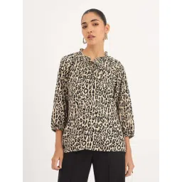 SALT Attire Beige & Black Animal Printed Top-picture-30