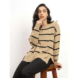 SALT Attire Beige & Black Striped Sweater-picture-22