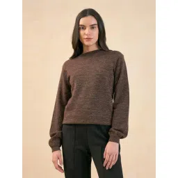 SALT Attire Brown Lissa Lurex Knit Sweater-picture-41