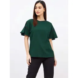 SALT Attire Green Gooseberry Slush Formal Flare Sleeve Top-picture-26