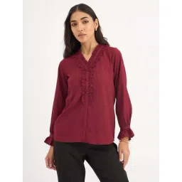 SALT Attire Maroon Plain Top-picture-43