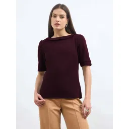 SALT Attire Maroon Top-picture-21