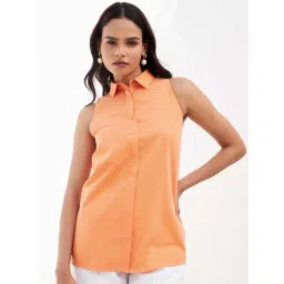 SALT Attire Orange Valencia Halter Neck Shirt-picture-22