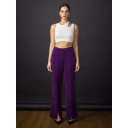 SALT Attire Purple Plain Trousers-picture-21