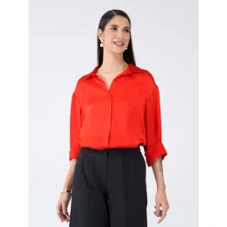 SALT Attire Red Plain Shirt-image-22