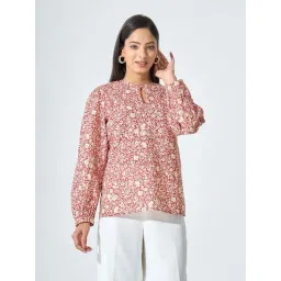 SALT Attire Rust & Cream Floral Top-picture-13