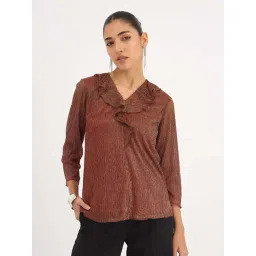 SALT Attire Rust Textured Top-picture-38