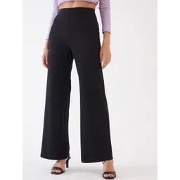 SALT ATTIRE Women High-Rise Ribbed Parallel Trousers-picture-35