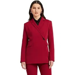 salt attire Women's Single-Breasted Solid Polyester Snap Closure Blazer - Classic Office Wear Jacket, Made in India, Comfortable & Versatile for Work & Casual Styling-picture-14