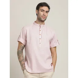 Saltpetre Dusk-By-The Dock Relaxed Band Collar Kurta-picture-18