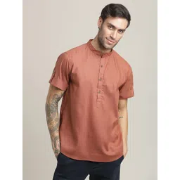 Saltpetre Dusk-By-The Dock Relaxed Band Collar Kurta-picture-26