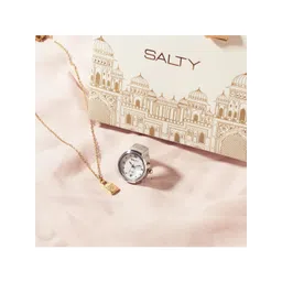 SALTY Clockout Watch Ring - Silver and Love Lock Charm Necklace Jewellery Set-picture-41