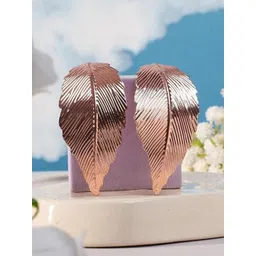 SALTY Leafy Vibe Rose Gold Plated Hoop Earrings-picture-24