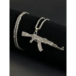 SALTY Pack of 2 Men Ak 47 Silver Chain-picture-40