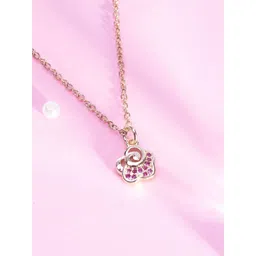 SALTY Stone Studded Stainless Steel Rose Charm Pendant & Chain Jewellery Accessories-picture-13