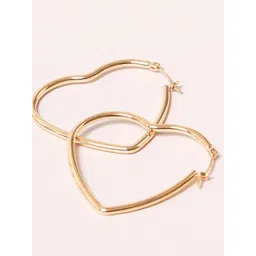 SALVE Gold-Plated Metal Heart Shaped Hoop Earrings-picture-27