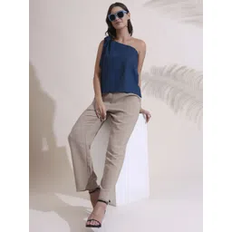 Salvia Sky Women Solid One Shoulder Cotton Top-picture-14