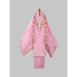 SALWAR STUDIO Embroidered Pure Silk Unstitched Dress Material-picture-31