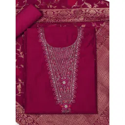 SALWAR STUDIO Embroidered Pure Silk Unstitched Dress Material-picture-43