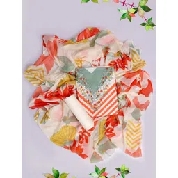 SALWAR STUDIO Floral Embroidered Sequinned Pure Cotton Unstitched Dress Material-picture-24